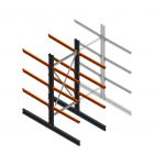 Schweres, doppelseitiges Kragarmregal 3000x1200x1200mm (hxbxt) 3 Ebenen Anfangsregal