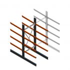 Schweres Kragarmregal doppelseitig 3000x1200x1200mm (hxbxt) 4 Ebenen Anfangsregal