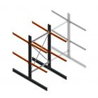 Schweres Kragarmregal doppelseitig 3000x1500x1200mm (hxbxt) 2 Ebenen Anfangsregal