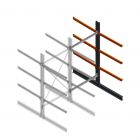 Schwerlast-Kragarmregal doppelseitig 3000x1500x1200mm (hxbxt) 3 Ebenen Anbauregal