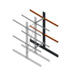 Schweres Kragarmregal beidseitig 3000x800x1200 mm (HxBxT) 2 Ebenen Anbauregal