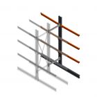 Schweres Kragarmregal doppelseitig 3000x800x1200mm (hxbxt) 3 Ebenen Anbauregal