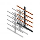 Schweres Kragarmregal beidseitig 3000x800x1200mm (hxbxt) 4 Ebenen Anbauregal