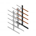 Schweres Kragarmregal doppelseitig 4000x1000x1200mm (hxbxt) 4 Ebenen Anbauregal