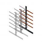 Schweres Kragarmregal doppelseitig 4000x1000x1200mm (hxbxt) 5 Ebenen Anbauregal