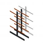 Schweres Kragarmregal doppelseitig 4000x800x1200mm (hxbxt) 3 Ebenen Anfangsregal