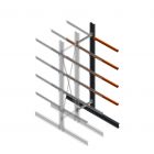 Schweres Kragarmregal doppelseitig 4000x800x1200mm (hxbxt) 4 Ebenen Anbauregal