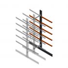 Schweres Kragarmregal beidseitig 4000x800x1200mm (hxbxt) 5 Ebenen Anbauregal