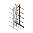 Schwerlast-Kragarmregal doppelseitig 5000x800x1200mm (hxbxt) 4 Ebenen Anbauregal