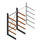 Schweres einseitiges Kragarmregal 3000x1500x1200 mm (HxBxT) 4 Ebenen Grundregal 345kg/Arm