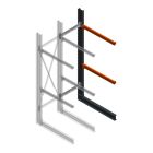 Schweres Kragarmregal einseitig 3000x800x1500 mm (HxBxT) 2 Ebenen Anbauregal