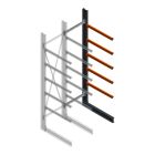 Schweres Kragarmregal einseitig 4000x1000x1200 mm (HxBxT) 5 Ebenen Anbauregal