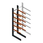 Schweres einseitiges Kragarmregal 4000x800x1200 mm (HxBxT) 5 Ebenen Grundregal
