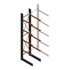 Schweres einseitiges Kragarmregal 5000x1000x1000 mm (HxBxT) 4 Ebenen Grundregal