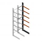 Schweres Kragarmregal einseitig 5000x1000x1000mm (hxbxt) 5 Ebenen Anbauregal