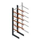 Schweres einseitiges Kragarmregal 5000x1000x1200 mm (HxBxT) 5 Ebenen Grundregal