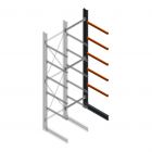 Schweres Kragarmregal einseitig 5000x1200x1000mm (hxbxt) 5 Ebenen Anbauregal