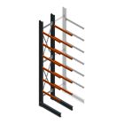 Schweres Kragarmregal einseitig 5000x1200x1000 mm (HxBxT) 6 Ebenen Grundregal