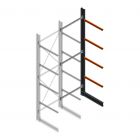 Schwerlast-Kragarmregal einseitig 5000x1500x1000mm (hxbxt) 4 Ebenen Anbauregal