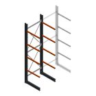 Schweres einseitiges Kragarmregal 5000x1500x1200 mm (HxBxT) 4 Ebenen Grundregal