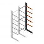 Schwerlast-Kragarmregal einseitig 5000x1500x1500mm (hxbxt) 5 Ebenen Anbauregal