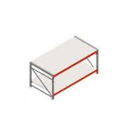 Arbeitstisch Weitspannregal doppellagig Anfangsregal 1965x1000x900 mm (lxdxt) Rahmen nicht vormontiert