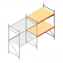 Weitspannregal AR 2250x1610x1000 mm (hxbxt) 2 Ebenen verzinkt Anbauregal mit vormontierten Rahmen
