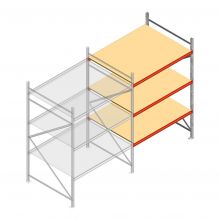 Weitspannregal AR 2250x1850x1200 mm (hxbxt) 3 Ebenen verzinkt Anbauregal mit vormontierten Rahmen