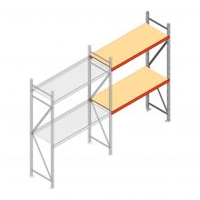 Weitspannregal AR 2500x1850x600 mm (hxbxt) 2 Ebenen verzinkt Anbauregal mit vormontierten Rahmen