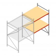 Weitspannregal AR 2500x1610x1200 mm (hxbxt) 2 Ebenen verzinkt Anbauregal mit vormontierten Rahmen