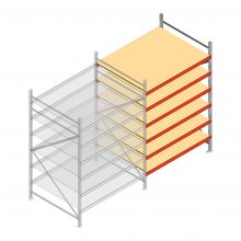 Weitspannregal AR 2500x1610x1200 mm (hxbxt) 6 Ebenen verzinkt Anbauregal mit vormontierten Rahmen