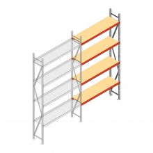 Weitspannregal AR 3000x1850x400 mm (hxbxt) 4 Ebenen verzinkt Anbauregal mit vormontierten Rahmen