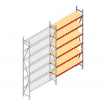Weitspannregal AR 3000x1850x400 mm (hxbxt) 6 Ebenen verzinkt Anbauregal mit vormontierten Rahmen