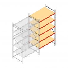Weitspannregal AR 3000x1850x1000 mm (hxbxt) 5 Ebenen verzinkt Anbauregal mit vormontierten Rahmen