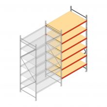 Weitspannregal AR 3000x1850x1000 mm (hxbxt) 6 Ebenen verzinkt Anbauregal mit vormontierten Rahmen