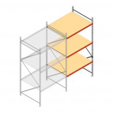 Weitspannregal AR 3000x1850x1200 mm (hxbxt) 3 Ebenen verzinkt Anbauregal mit vormontierten Rahmen