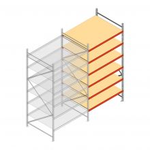 Weitspannregal AR 3000x1850x1200 mm (hxbxt) 6 Ebenen verzinkt Anbauregal mit vormontierten Rahmen