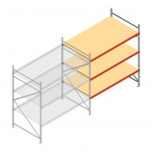 Weitspannregal AR 2250x2010x1200 mm (hxbxt) 3 Ebenen verzinkt Anbauregal mit vormontierten Rahmen