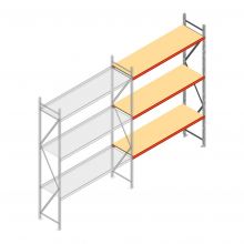Weitspannregal AR 3000x2250x600 mm (hxbxt) 3 Ebenen verzinkt Anbauregal mit vormontierten Rahmen