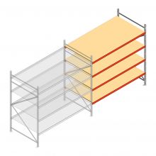 Weitspannregal AR 2250x2700x1200 mm (hxbxt) 4 Ebenen verzinkt Anbauregal mit vormontierten Rahmen