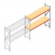 Weitspannregal AR 2500x2700x600 mm (hxbxt) 2 Ebenen verzinkt Anbauregal mit vormontierten Rahmen