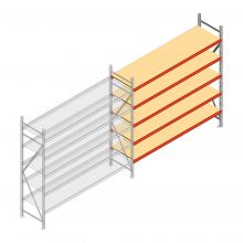 Weitspannregal AR 2500x2700x600 mm (hxbxt) 5 Ebenen verzinktes Anbauregal mit vormontierten Rahmen