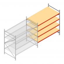 Weitspannregal AR 2500x2700x1200 mm (hxbxt) 4 Ebenen verzinkt Anbauregal mit vorgemontierten Rahmen