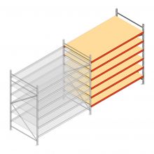 Weitspannregal AR 2500x2700x1200 mm (hxbxt) 6 Ebenen verzinkt Anbauregal mit vormontierten Rahmen