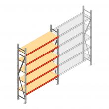 Weitspannregal AR 2500x1610x400 mm (hxbxt) 5 Ebenen verzinkt Anfangsregal mit vormontierten Rahmen
