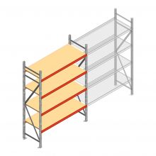 Weitspannregal AR 2500x1610x600 mm (hxbxt) 4 Ebenen verzinkt Anfangsregal mit vormontierten Rahmen