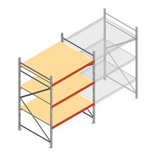 Weitspannregal AR 2500x1610x1200 mm (hxbxt) 3 Ebenen verzinkt Anfangsregal mit vormontierten Rahmen