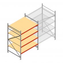 Weitspannregal AR 2500x1850x1200 mm (hxbxt) 4 Ebenen verzinkt Anfangsregal mit vormontierten Rahmen