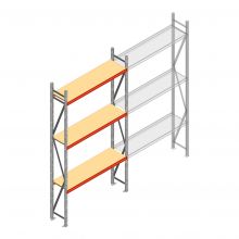 Weitspannregal AR 3000x1850x400 mm (hxbxt) 3 Ebenen verzinkt Anfangsregal mit vormontierten Rahmen
