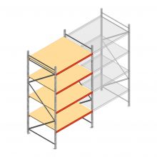 Weitspannregal AR 3000x1850x1200 mm (hxbxt) 4 Ebenen verzinkt Anfangsregal mit vormontierten Rahmen